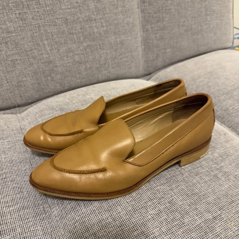 Everlane The Modern Loafers Camel Brown Leather Upper Size 7.5 Women's - Picture 4 of 9